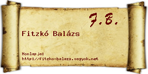 Fitzkó Balázs névjegykártya